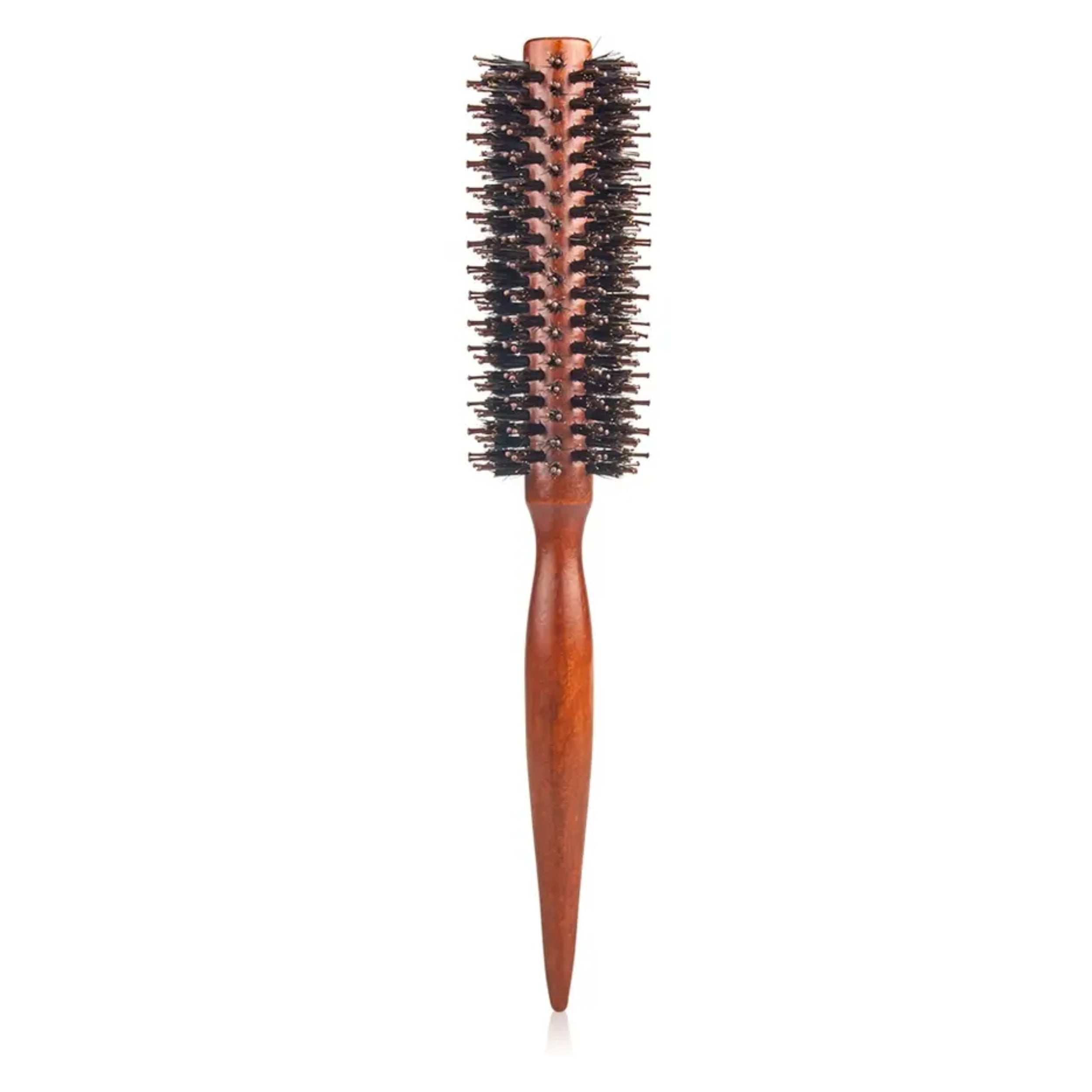 Round Wooden Bristle Hair Brush for Detangling and Adding Shine to All Hair Types - beautyhair.co.ukHair Brush