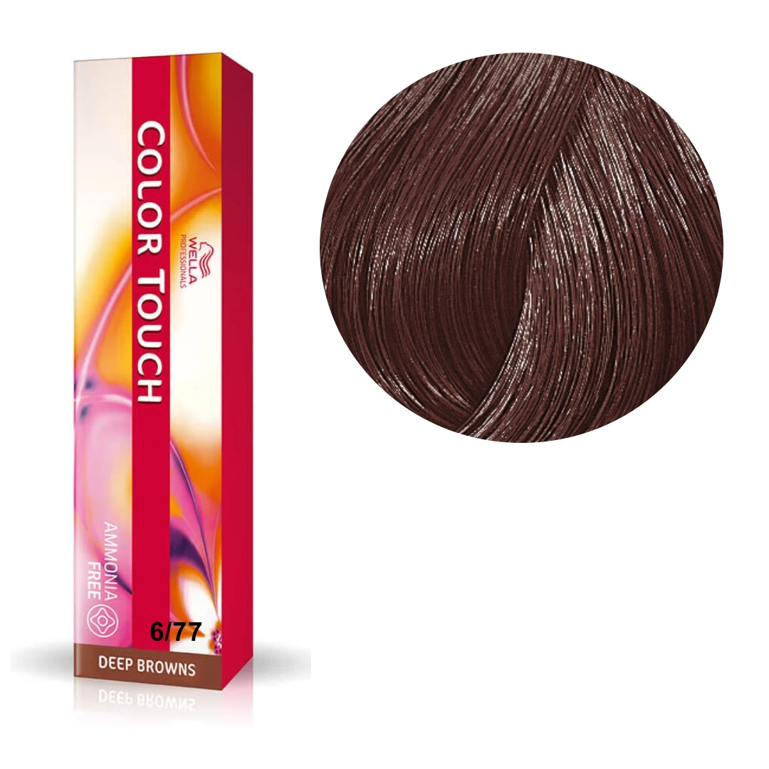a box of color touch hair dye in dark brown