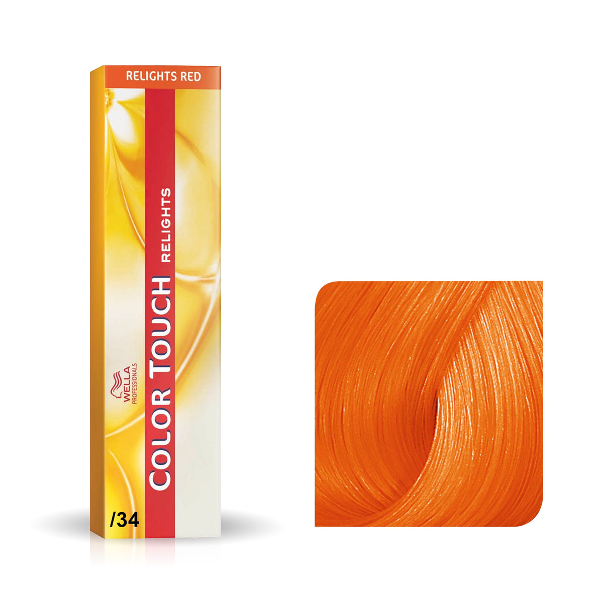 a tube of orange hair color next to a box