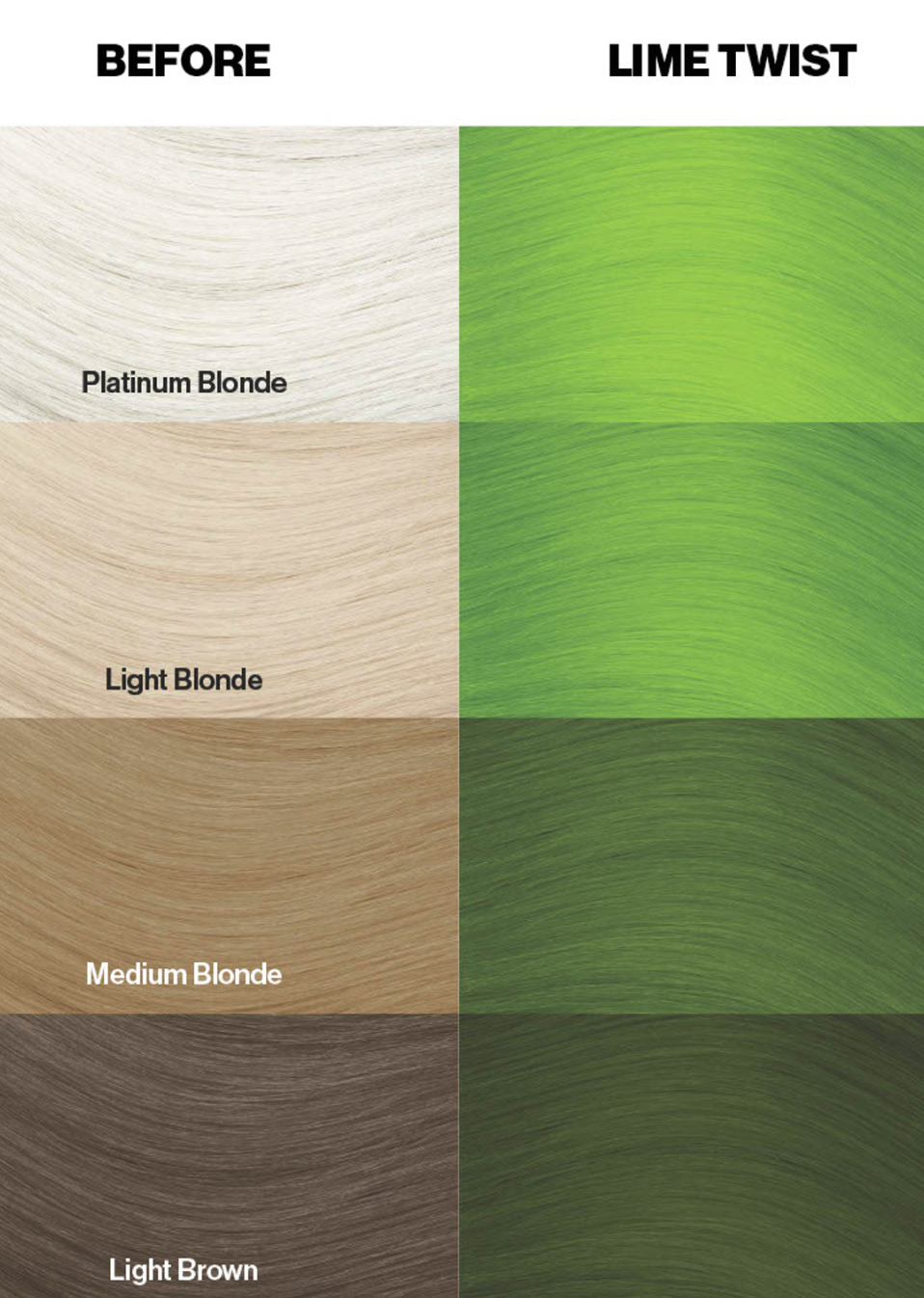 the different shades of hair are shown
