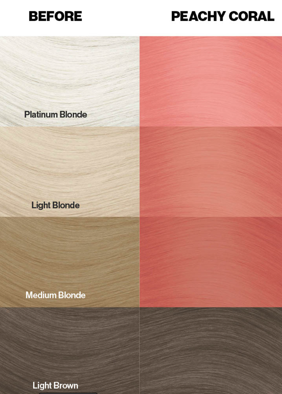 the different shades of hair are shown