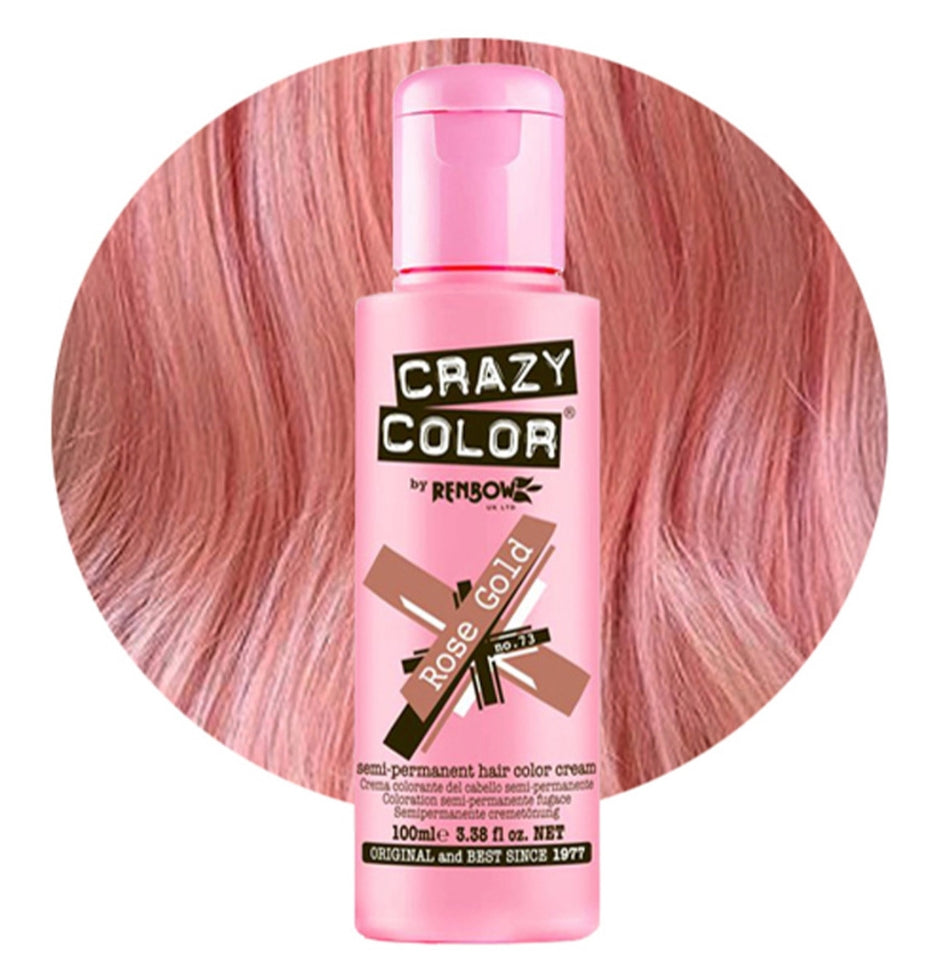 a bottle of crazy color hair dye in pink