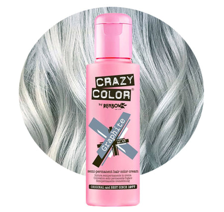 a bottle of crazy color hair dye on a white background