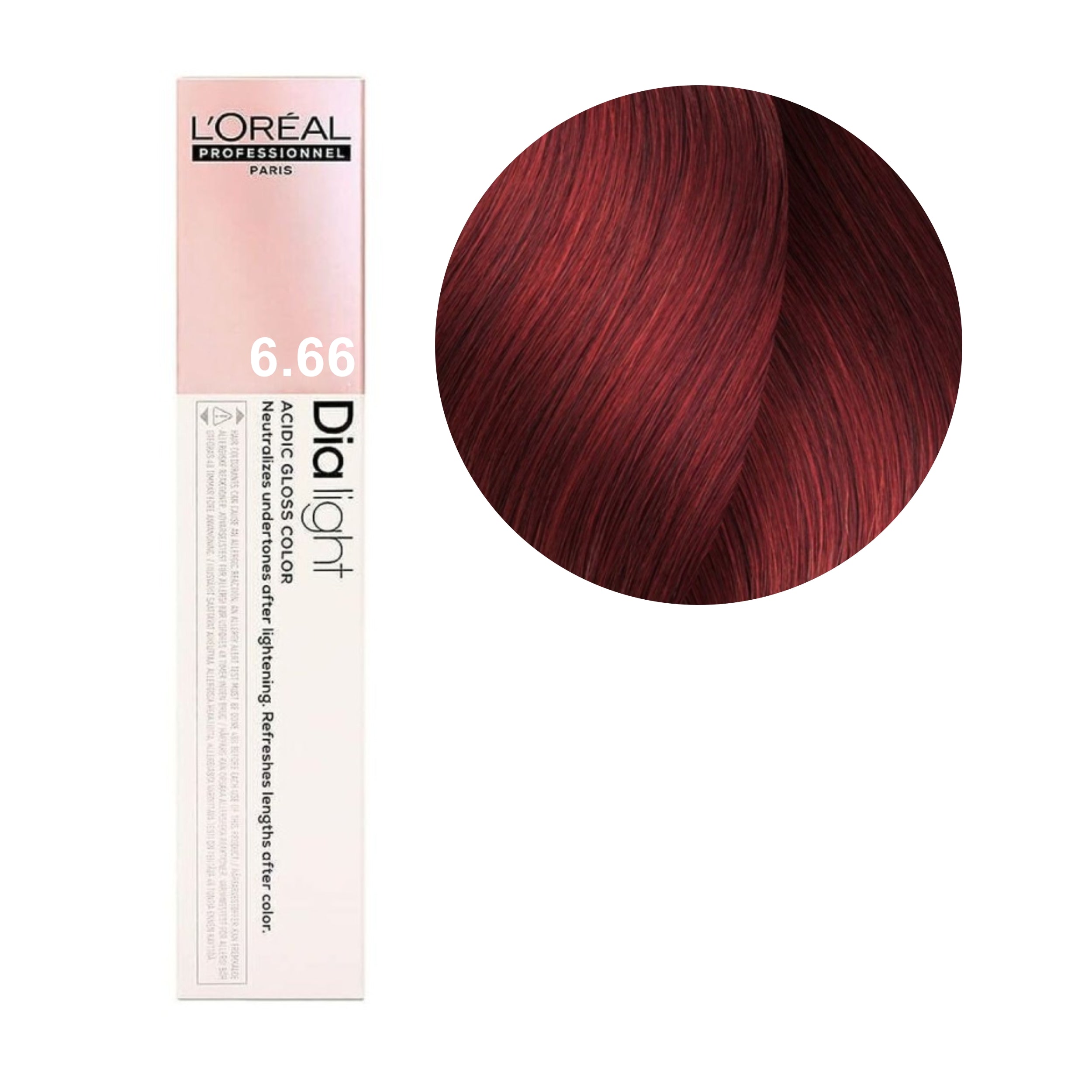 a tube of red hair color on a white background