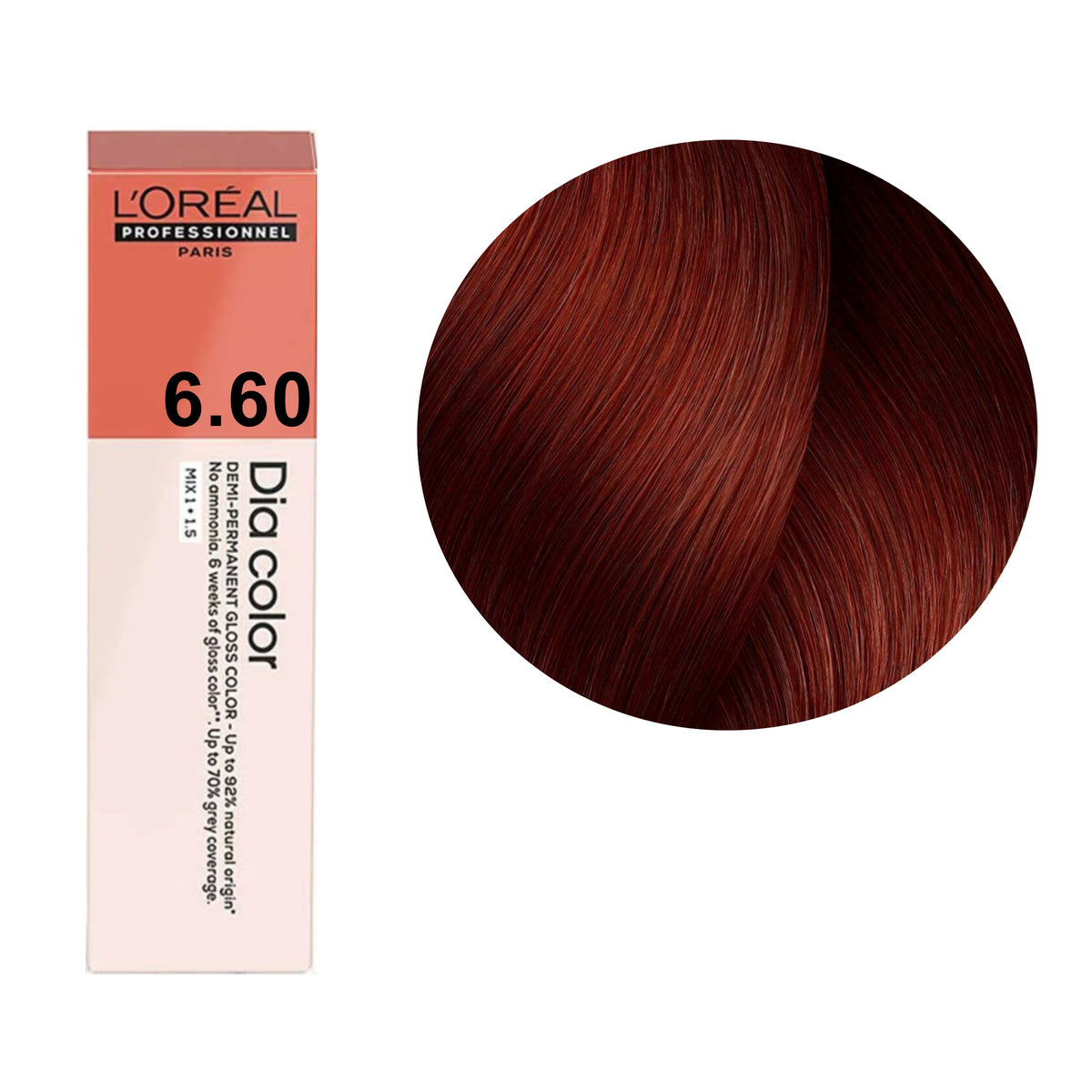 a tube of red hair with a white background