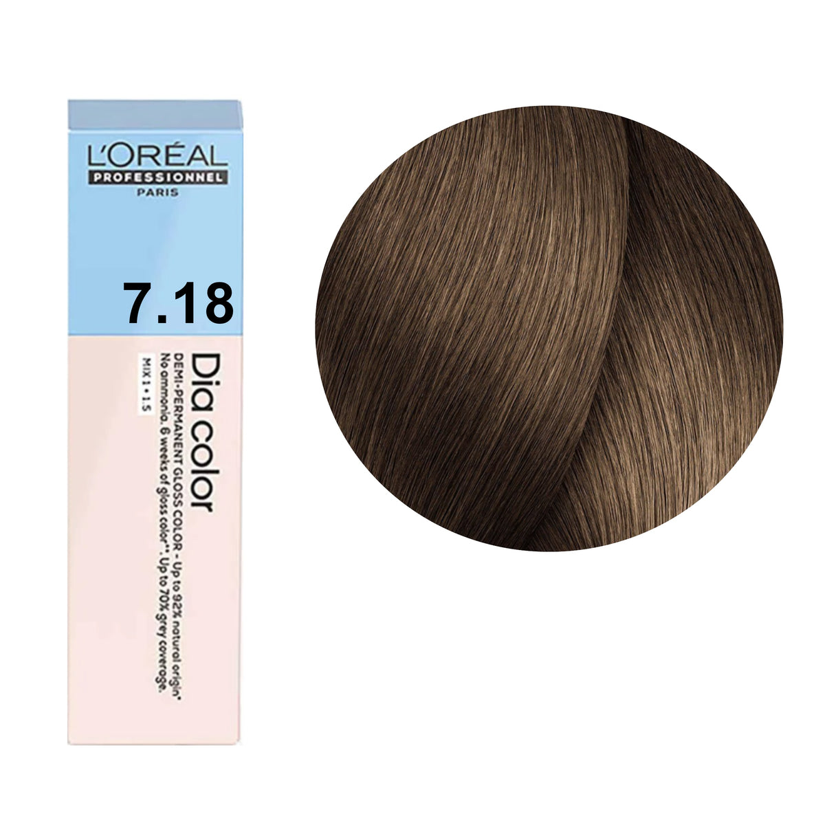 a tube of hair color with brown hair