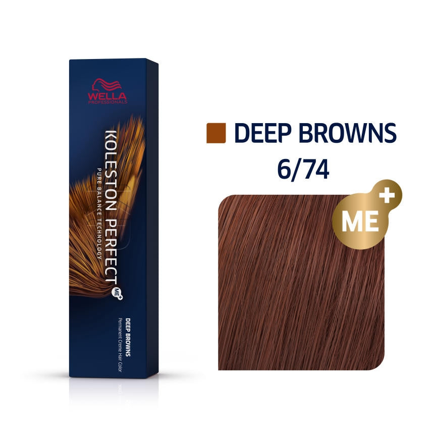 a box of wella colour deep browns 6/74