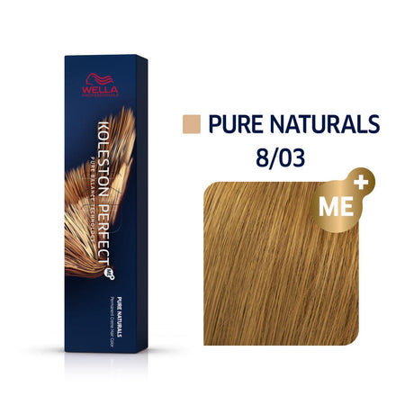a box of wella colour pure naturals 8/03 blonde hair dye