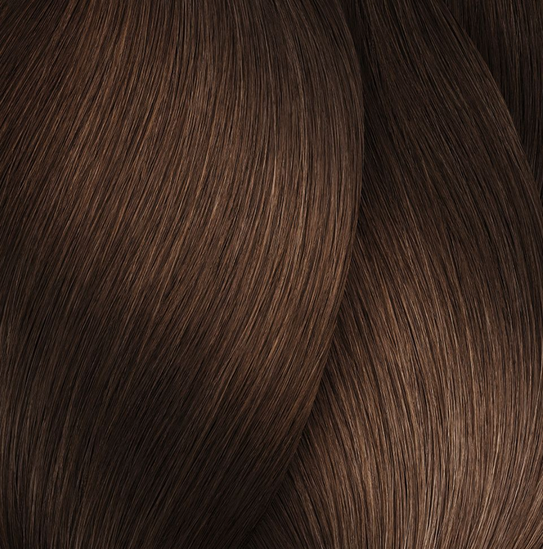 a close up view of brown hair