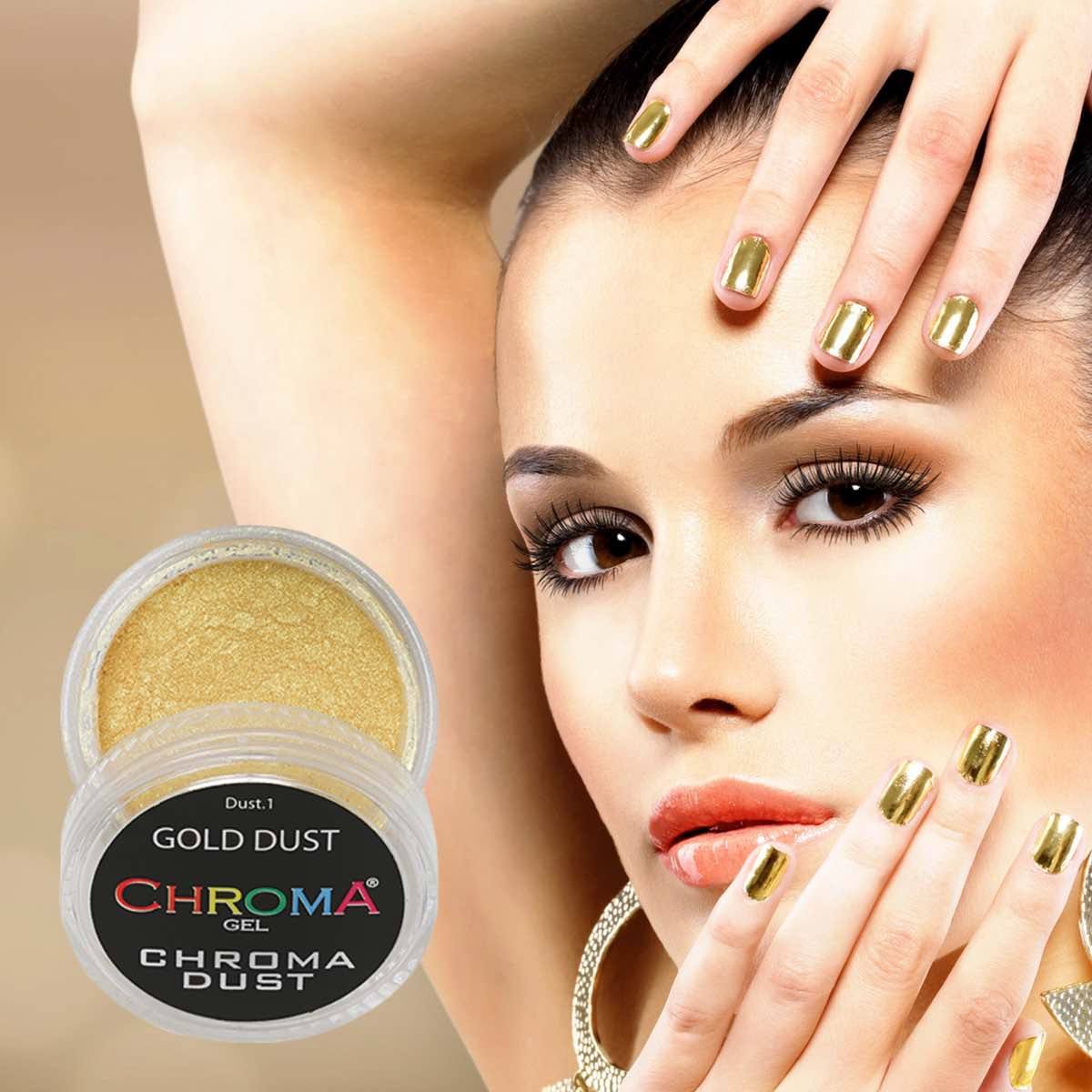 Chroma Dust No.1 Gold Dust Chrome Powder - Mirror Nails 2g - Beauty Hair Products Ltd