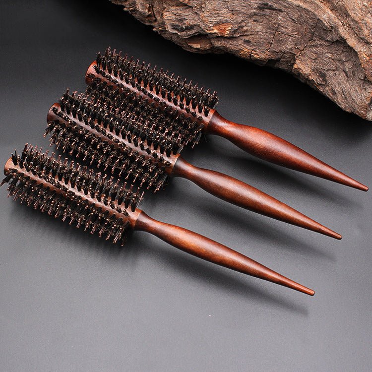 Round Wooden Bristle Hair Brush for Detangling and Adding Shine to All Hair Types - beautyhair.co.ukHair Brush