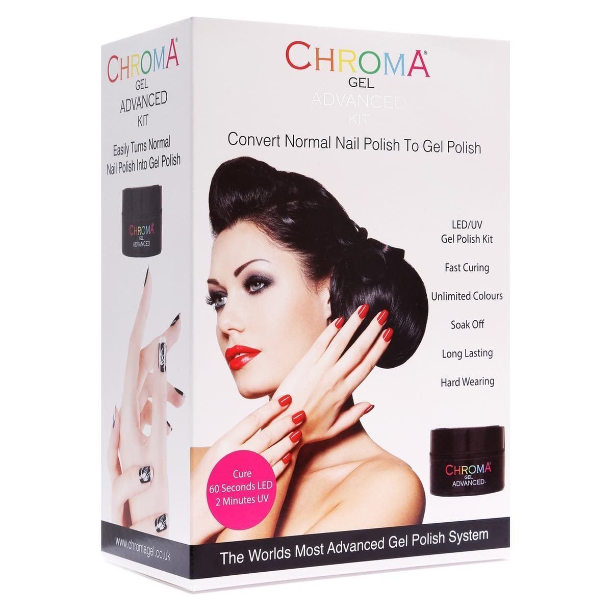 Chroma Gel Advanced Kit - Convert Normal Nail Polish into Long-Lasting Gel - Includes 14ml Gel, 10ml Finishing Touch, LED-Curable & 30 Applications - beautyhair.co.ukChroma Gel