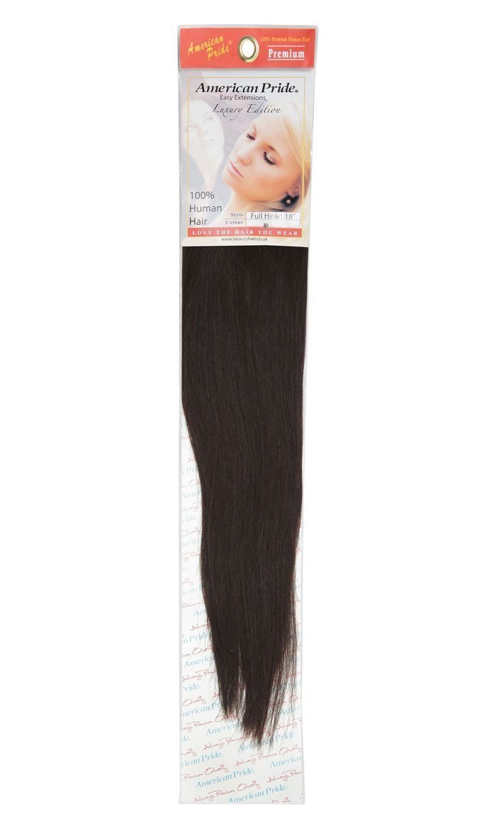 Full Head | Clip in Hair | 18 inch | Barely Black (1B) - beautyhair.co.ukHair Extensions