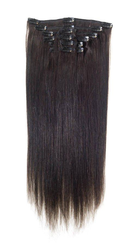 Full Head | Clip in Hair | 18 inch | Barely Black (1B) - beautyhair.co.ukHair Extensions