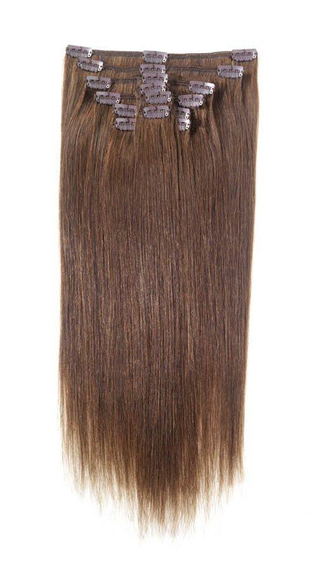 Full Head | Clip in Hair | 18 inch | Dark Brown (3) - beautyhair.co.ukHair Extensions