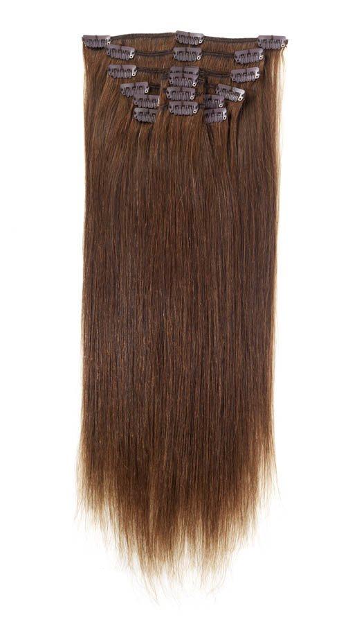 Full Head | Clip in Hair | 18 inch | Mocha Brown (4) - beautyhair.co.ukHair Extensions