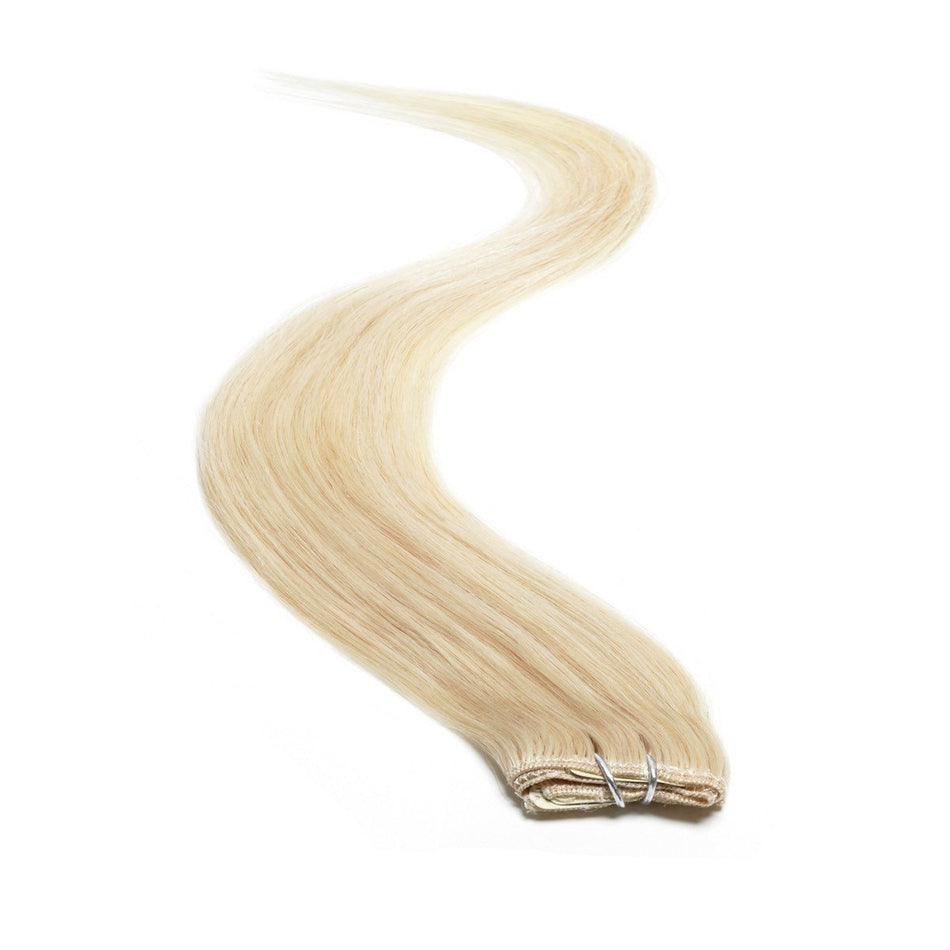 Single Weft Clip in Hair 18" - Ash Blonde 601 - Ethically Sourced Human Hair Extensions - beautyhair.co.ukHair Extensions