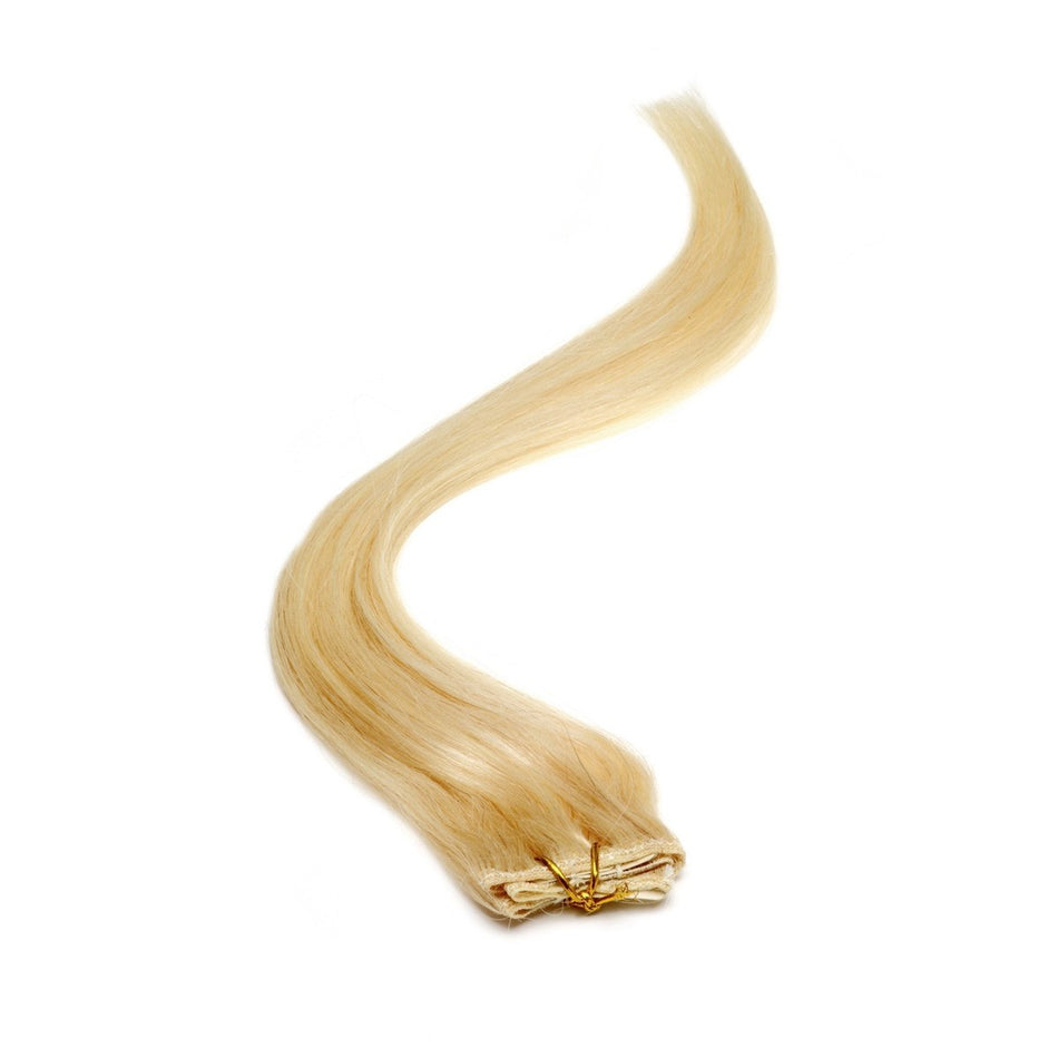 Single Weft Clip in Hair 18" Blondie Blonde (22) - Ethically Sourced 100% Human Hair - beautyhair.co.ukHair Extensions