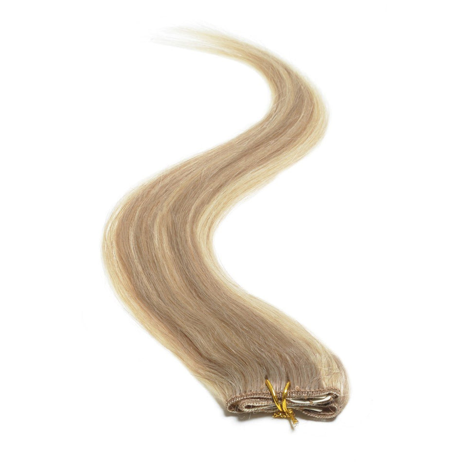 Single Weft Clip in Hair 18" - Brown Blonde Blend 18/22 - beautyhair.co.ukHair Extensions