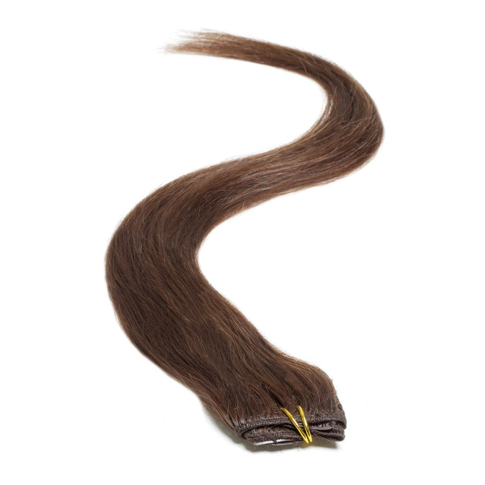 Single Weft Clip in Hair 18" - Darkest Brown 2 - 100% Human Hair - beautyhair.co.ukHair Extensions