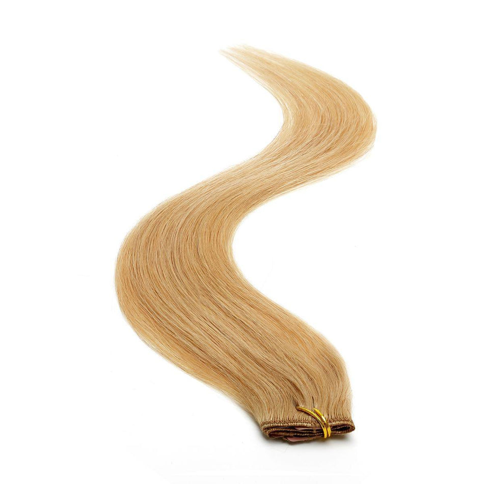Single Weft Clip in Hair 18" Light Caramel Brown (16) - beautyhair.co.ukHair Extensions