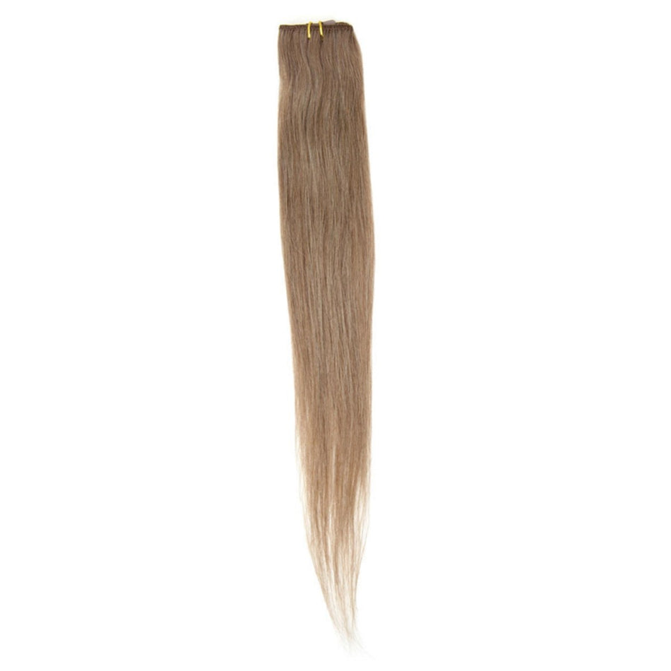 18" Mousey Brown 8 Single Weft Clip in Hair Extensions - beautyhair.co.ukHair Extensions