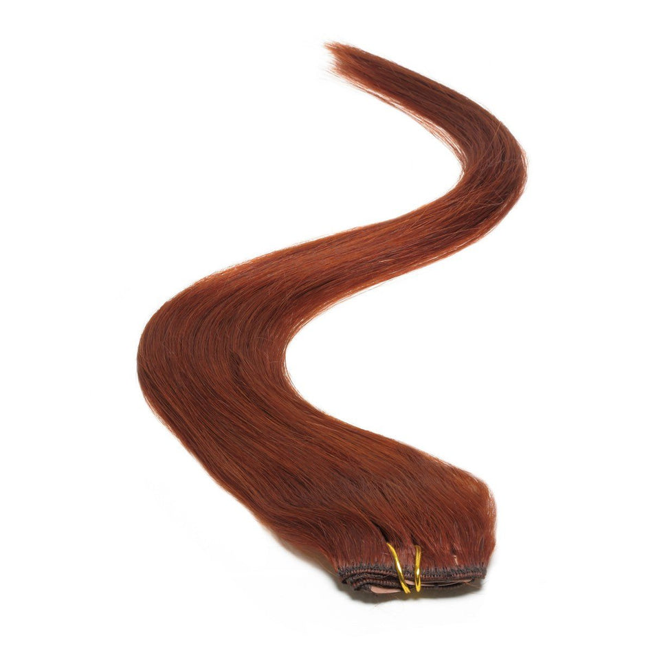 Single Weft Clip in Hair Extensions 18" - Spiced Auburn Colour 32 - beautyhair.co.ukHair Extensions