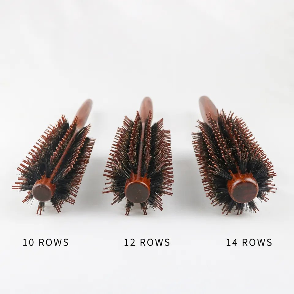Round Wooden Bristle Hair Brush for Detangling and Adding Shine to All Hair Types - beautyhair.co.ukHair Brush