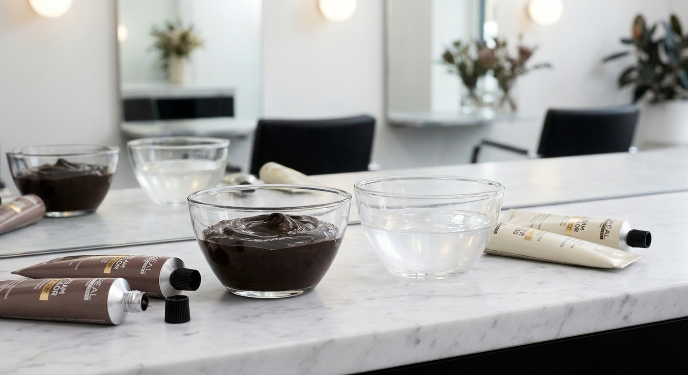 L'Oréal Dia Color and Dia Light products side by side in a professional salon setting