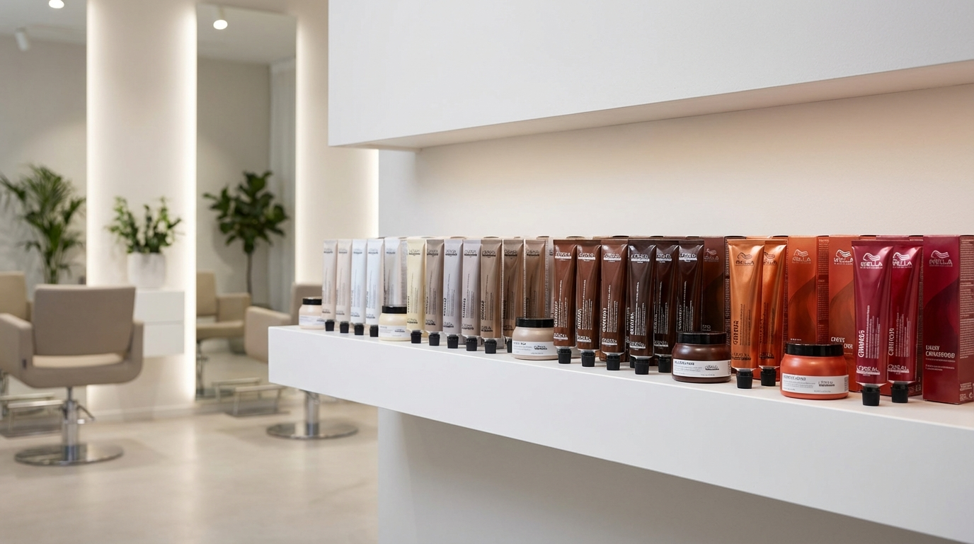 L'Oréal Professional hair colour products displayed in a modern salon setting