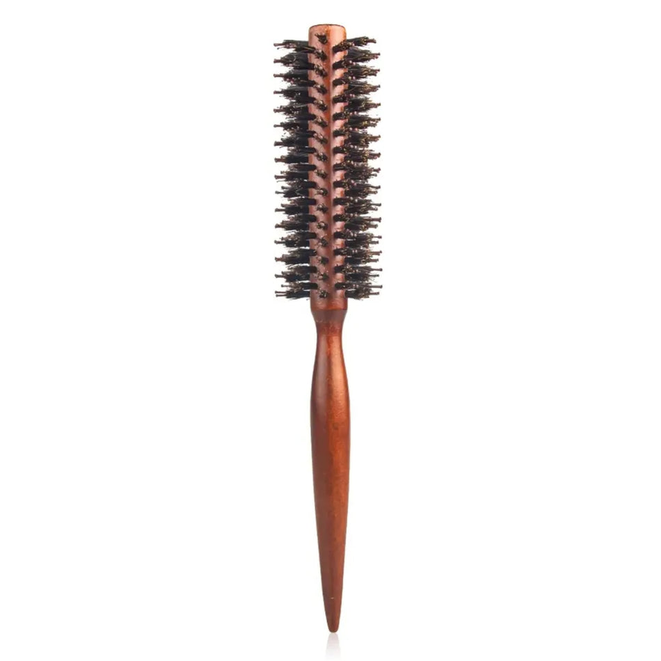 Round Wooden Bristle Hair Brush for Detangling and Adding Shine to All Hair Types - beautyhair.co.ukHair Brush