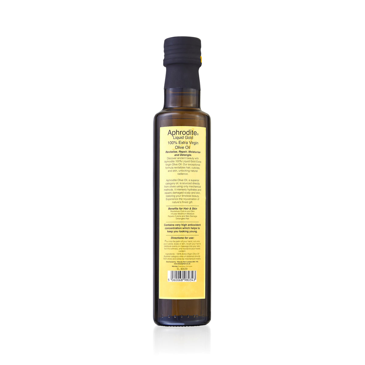 a bottle of olive oil on a white background