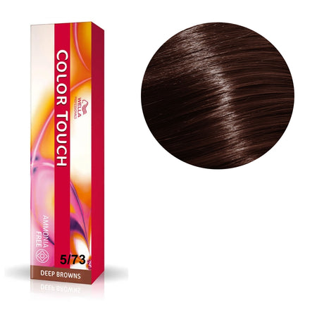 a box of color touch hair dye in dark brown