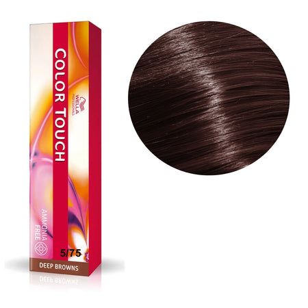 a box of color touch hair dye in dark brown