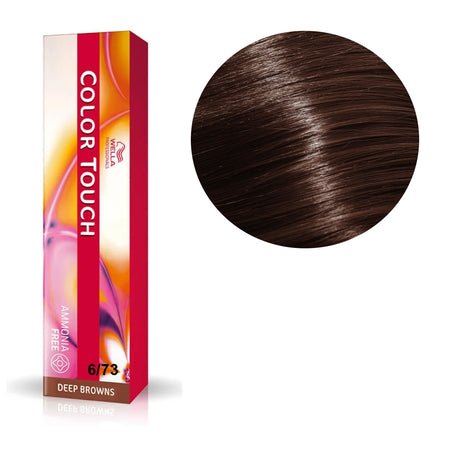 a box of color touch hair dye in dark brown