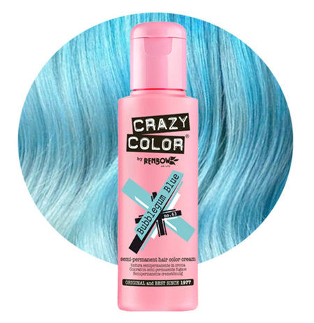 a bottle of crazy color hair dye on a white background