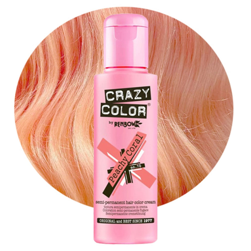 a bottle of crazy color hair dye on a white background