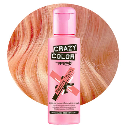 a bottle of crazy color hair dye on a white background