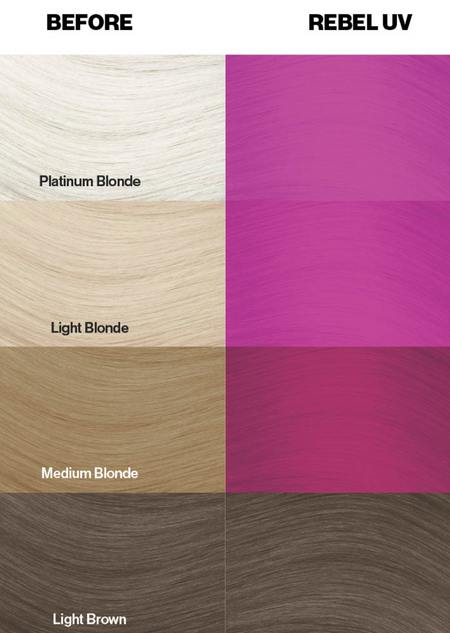 different shades of hair with different colors