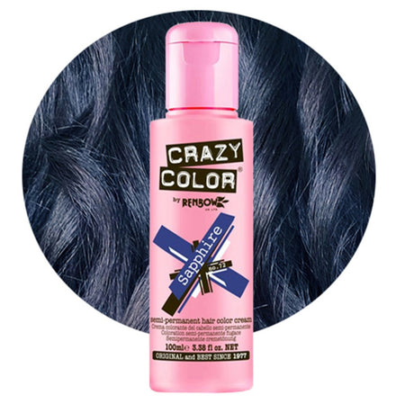 a bottle of crazy color hair dye on a white background
