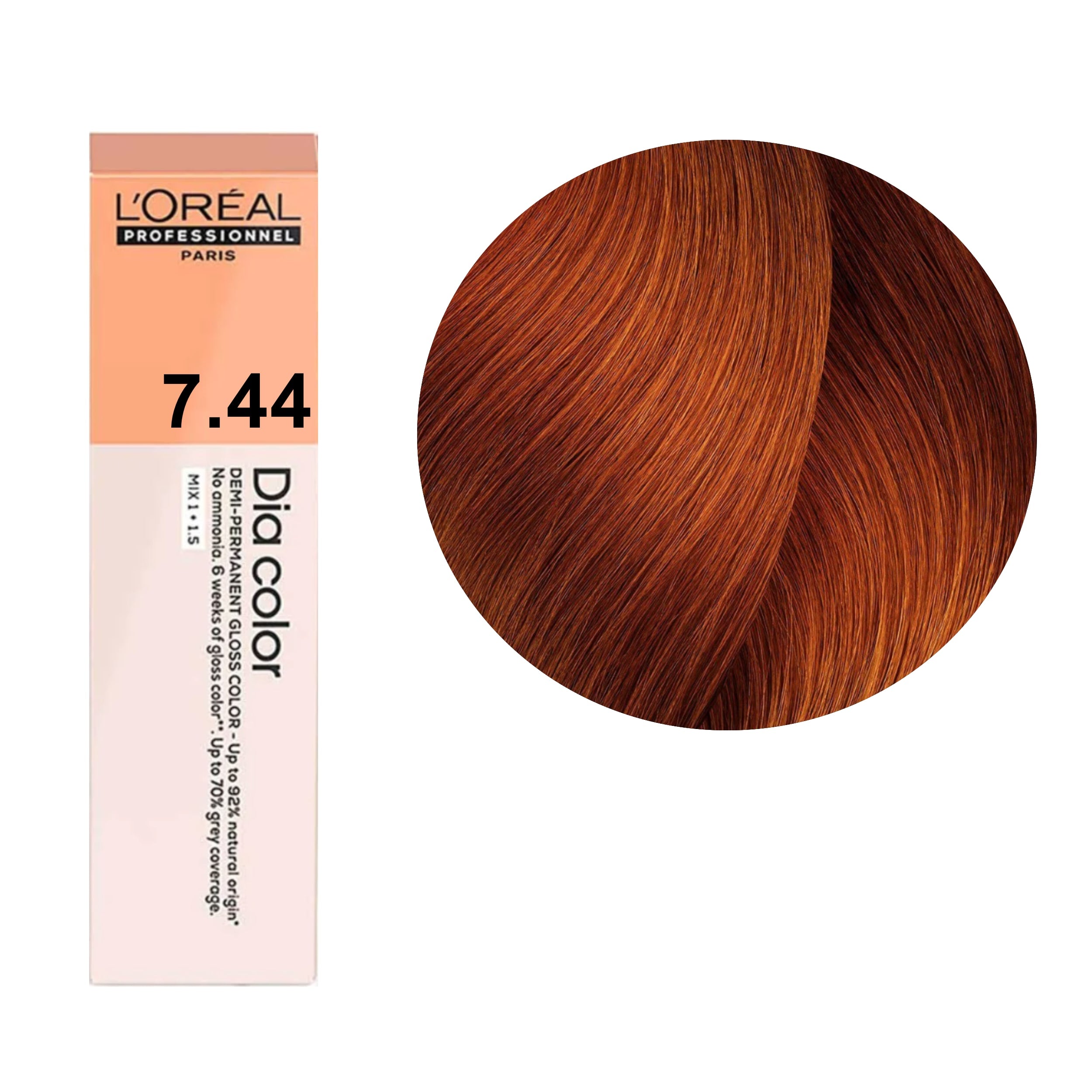 a tube of red hair with a white background