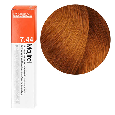 a box of lorel hair color 7 4 medium golden blonde