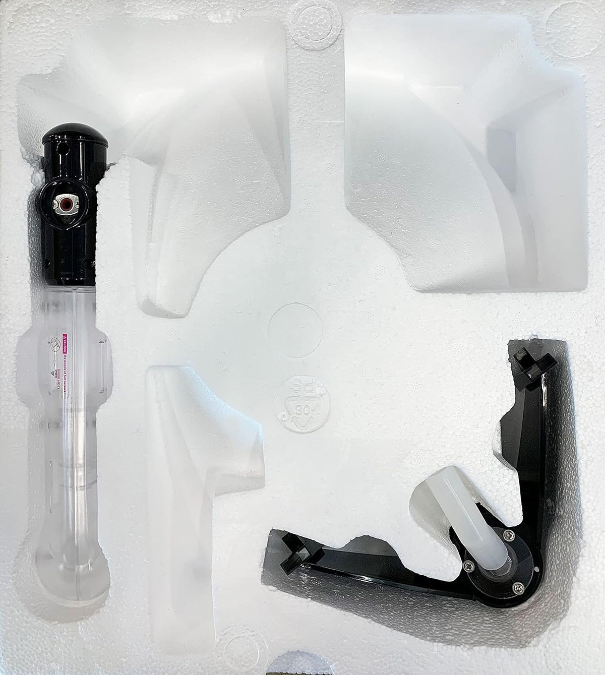 Steamer parts in the back of the polystyrene