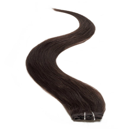 Single Weft Clip in Hair Extensions - 18 Inch Barely Black 1B - beautyhair.co.ukHair Extensions