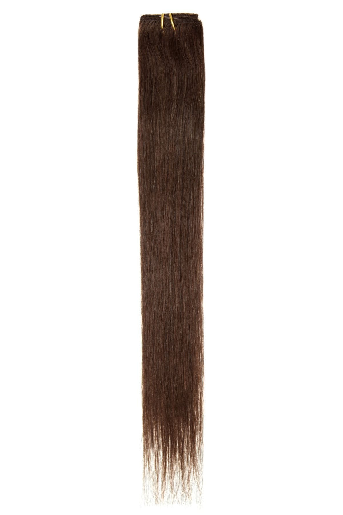 Single Weft Clip in Hair Extensions - 18" Dark Brown 3 - beautyhair.co.ukHair Extensions