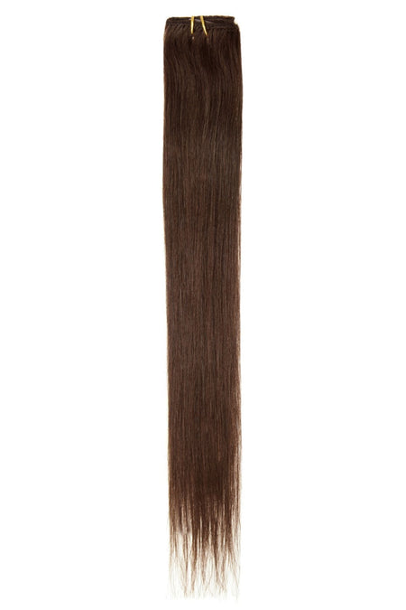 Single Weft Clip in Hair Extensions - 18" Dark Brown 3 - beautyhair.co.ukHair Extensions