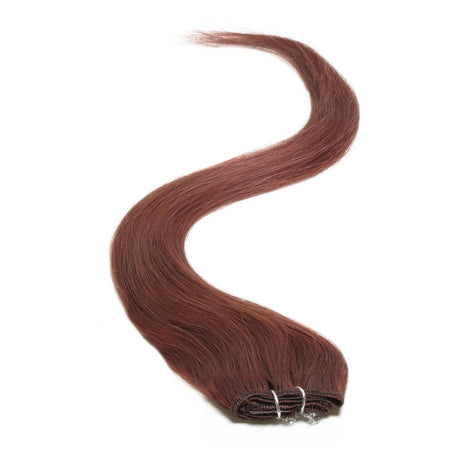 Single Weft Clip in Hair 18" - Fiery Brown Human Hair Extensions - beautyhair.co.ukHair Extensions