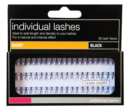 60 Individual Flare Eyelashes Black - Beauty Hair Products Ltd