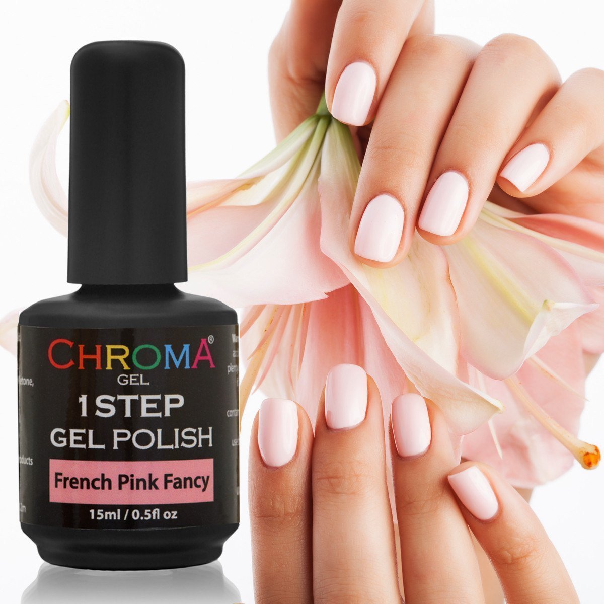 Chroma Gel 1 Step Gel Polish French Pink Fancy No.65 - beautyhair.co.ukChroma Gel