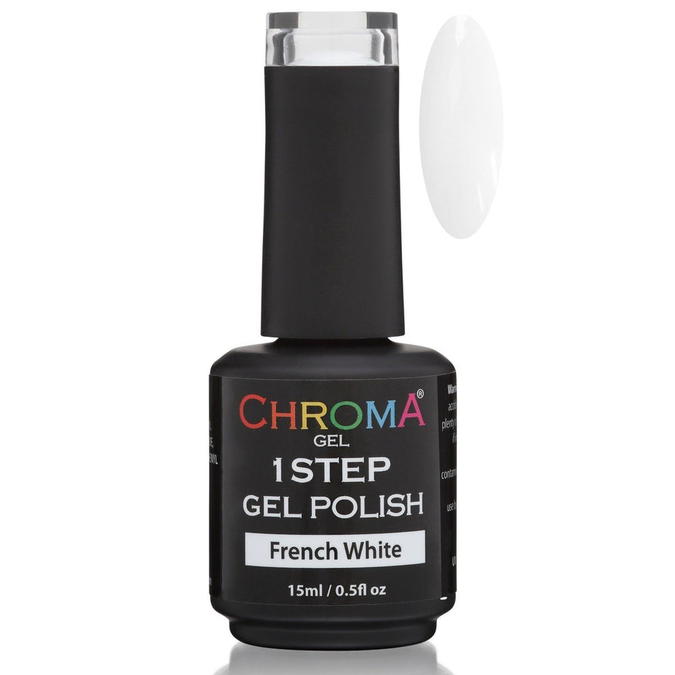 Chroma Gel 1 Step Gel Polish French White No.1 - Beauty Hair Products LtdChroma Gel